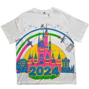 NWT Disney Parks 2024 Walt Disney World T-Shirt XL Castle Stitch Tinker Bell